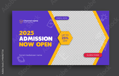 Kids School education admission Youtube thumbnail template