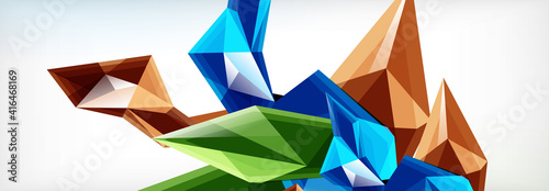 Vector 3d triangles and pyramids abstract background for business or technology presentations, internet posters or web brochure covers