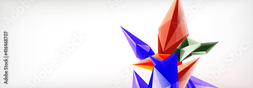 Vector 3d triangles and pyramids abstract background for business or technology presentations, internet posters or web brochure covers