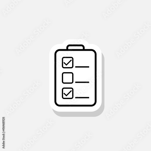 Check list outline sticker icon isolated on white background