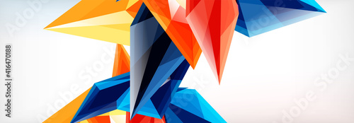 Vector 3d triangles and pyramids abstract background for business or technology presentations, internet posters or web brochure covers