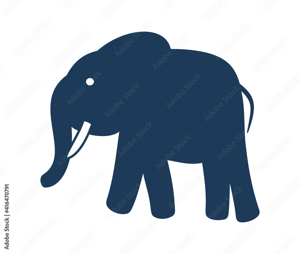 a blue elephant with big tusks, appearance and silhouette with shade a blue elephant with big tusks, appearance and silhouette with shade