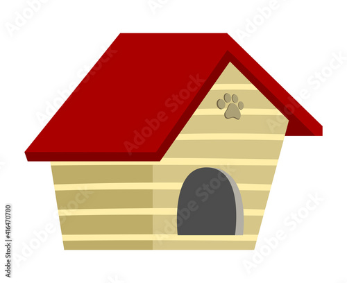 a beautiful brand new dog house that can accommodate a pet