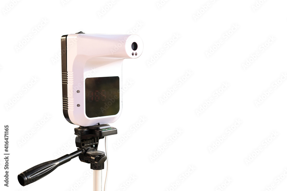 Handsfree infrared thermometer isolate on white background.
