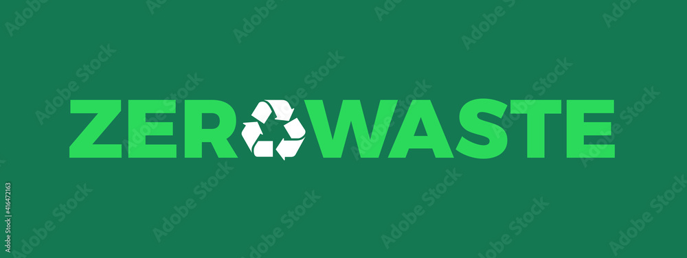 Fototapeta premium Zero Waste Ecological Flat Color Design Icon