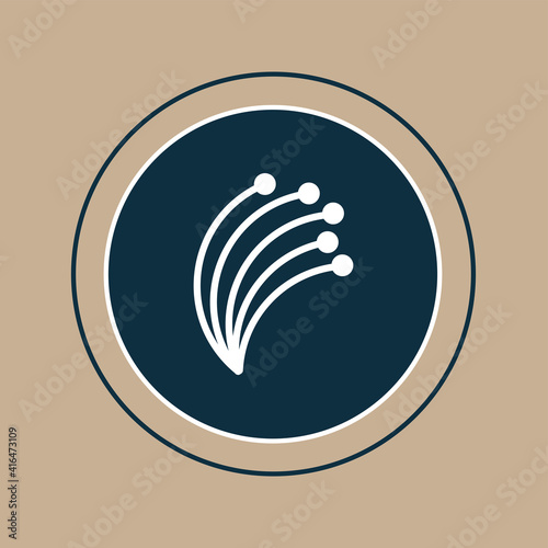 Optic fiber cable line for fast Internet icon