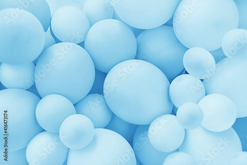 Canvas Print Light Blue balloons background, punchy pastel colored and soft focus