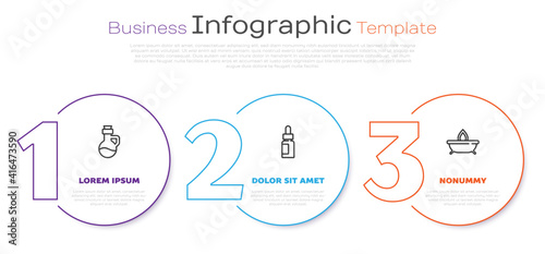 Set line Essential oil bottle, and Aroma candle. Business infographic template. Vector.