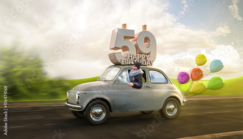 Geburtstagsauto Happy Birthday 59