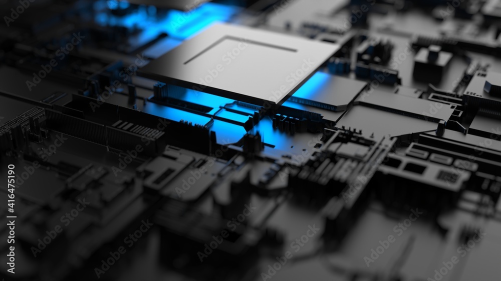abstract background on the topic of computer technology. 3d render abstract background on the topic of computer technology. 3d render