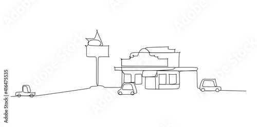 City skyline - continuous one line drawing