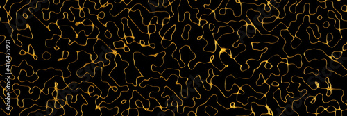 3D abstract gold on black background
