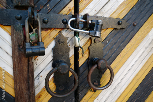 Retro style door with locks