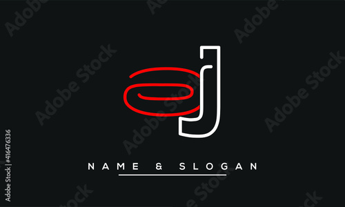 JO, OJ, J, O  Abstract Letters Logo Monogram