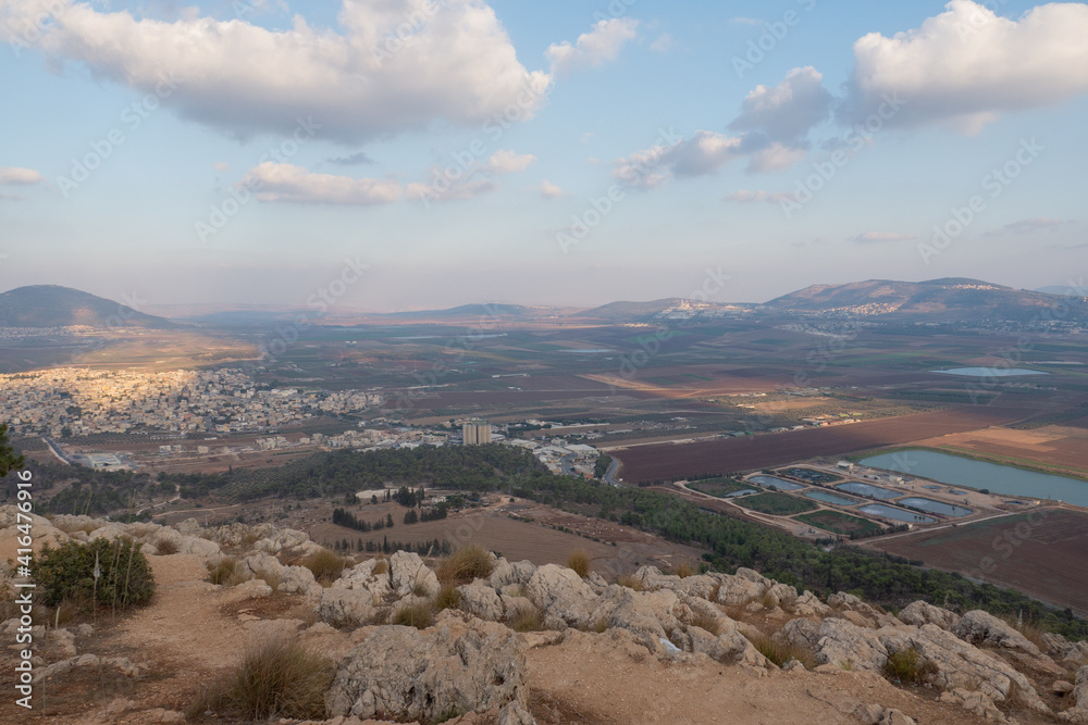 Landscape from the Jumping Mountain in Nazareth. Panoramic view
