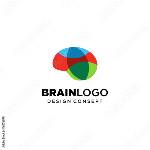 Brain Logo vector template. Design Inspiration. Think idea concept.Brain storm power thinking braian Logotype icon