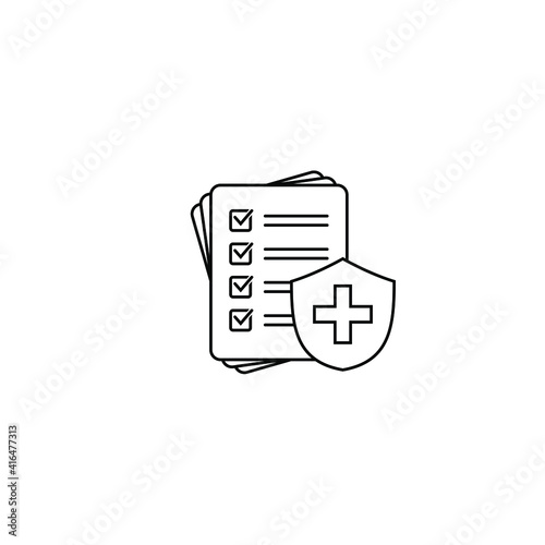 Medical insurance icon, Health insurance icon isolated on white background.