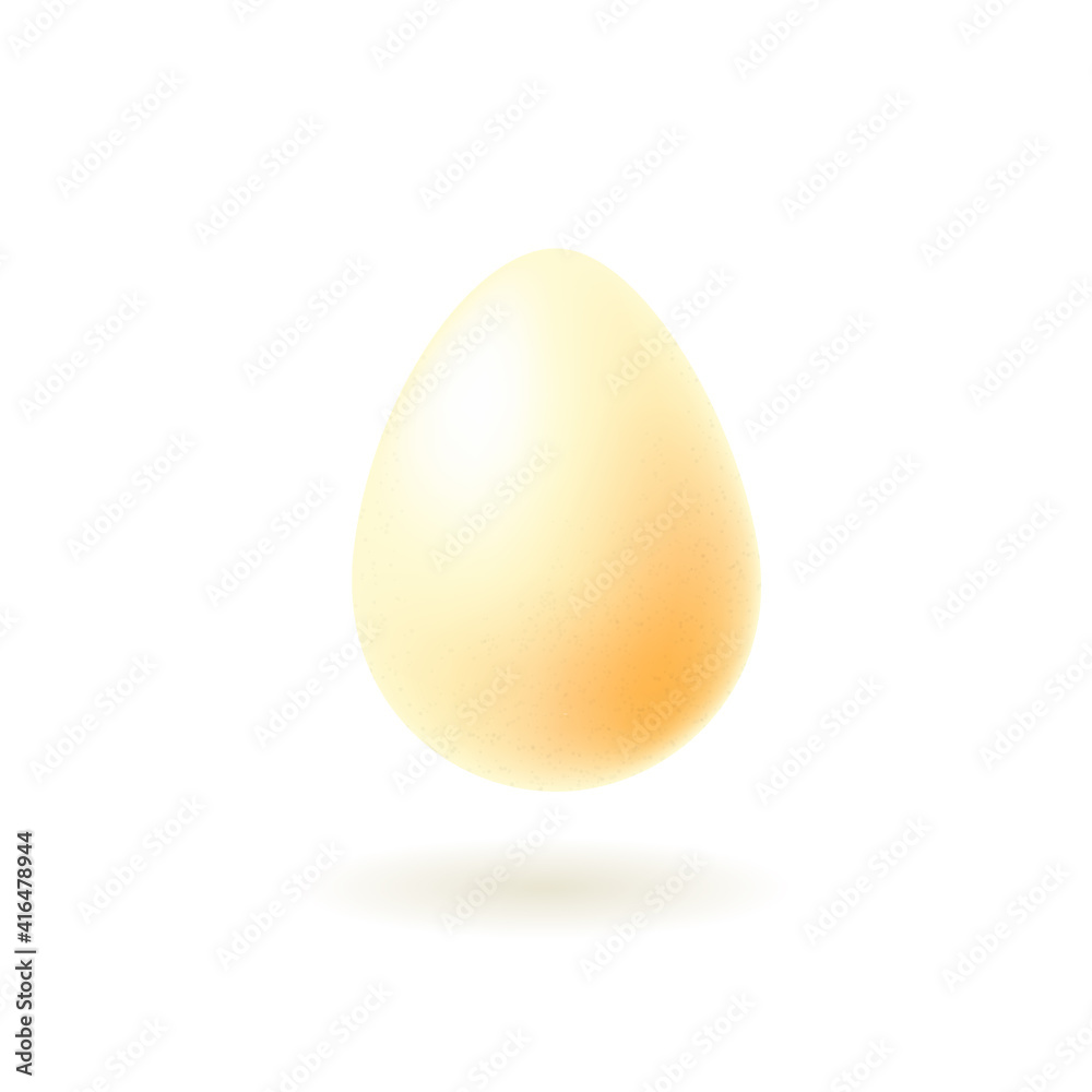 Chicken beige realistic egg with shadow isolated on white background. Vector stock illustration. Chicken beige realistic egg with shadow isolated on white background. Vector stock illustration.