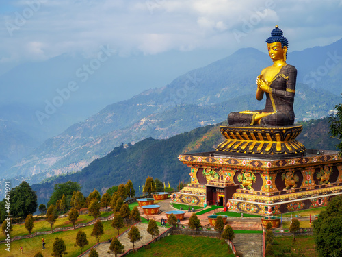 buddhist stupa in the himalayas, Ravangla, Sikkim photo