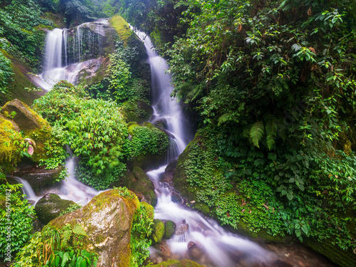 waterfall in the woods, near Borong, Sikkim, India photo