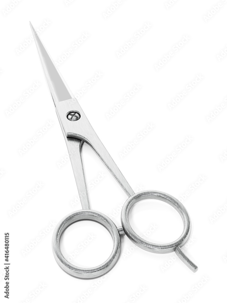 Hair cutting scissors isolated on white background. 3D illustration Hair cutting scissors isolated on white background. 3D illustration
