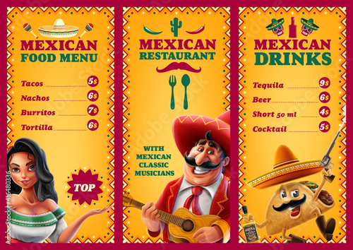 graphic menu for classic mexican food photo