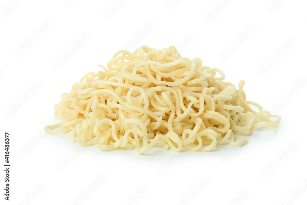 Fototapeta premium Heap of instant noodles isolated on white background