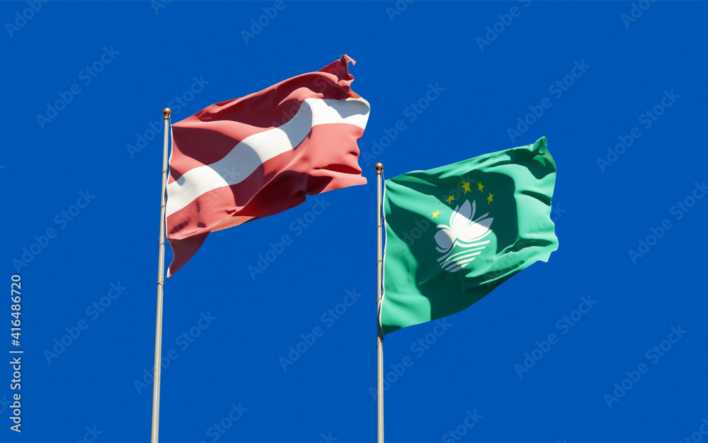 Flags of Macao and Latvia. Flags of Macao and Latvia.