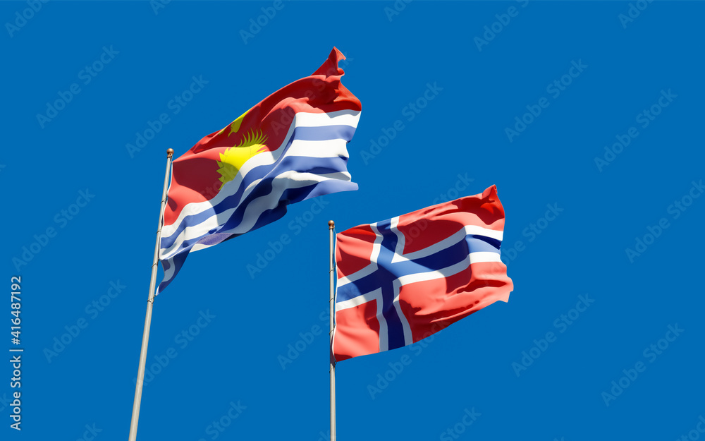 Flags of Kiribati and Norway. Flags of Kiribati and Norway.
