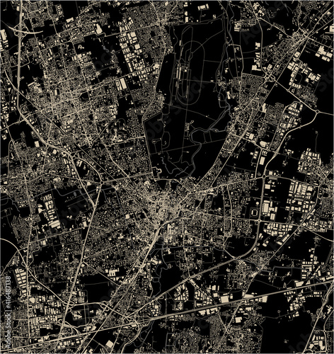 map of the city of Monza, Lombardy, Italy