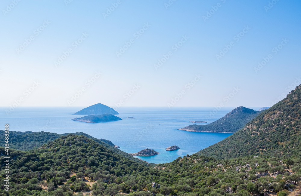 View of Mediterranean coast near Kas town, southern Turkey