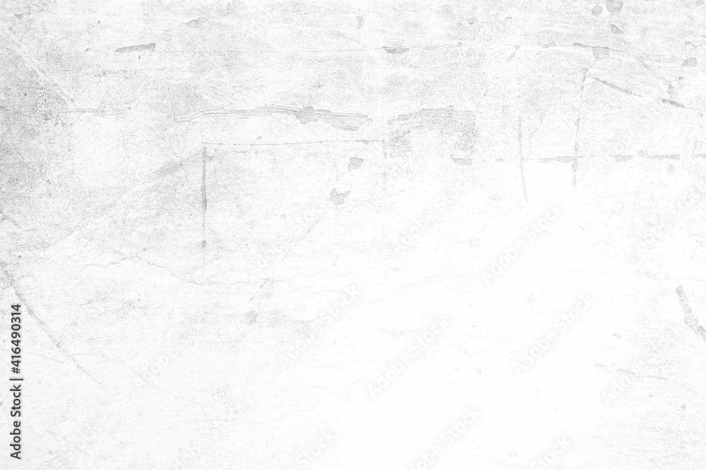 White Grunge Concrete Wall Texture for Background with Copy Space for Text.