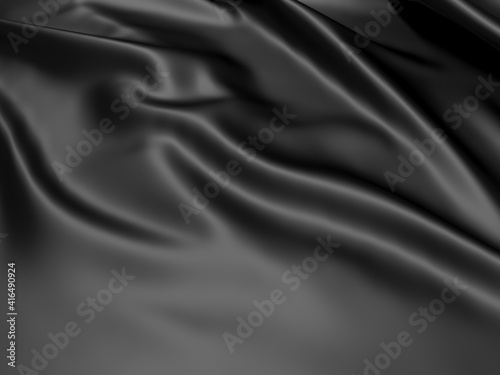 Abstract background luxury cloth waves. dark wavy soft wrinkled fabric