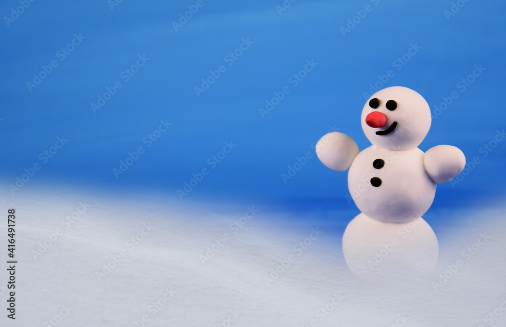 Cute snowman on a blue background stock images. Winter landscape with snowman images. Happy snowman in winter scenery. Holiday blue background with snowman Cute snowman on a blue background stock images. Winter landscape with snowman images. Happy snowman in winter scenery. Holiday blue background with snowman