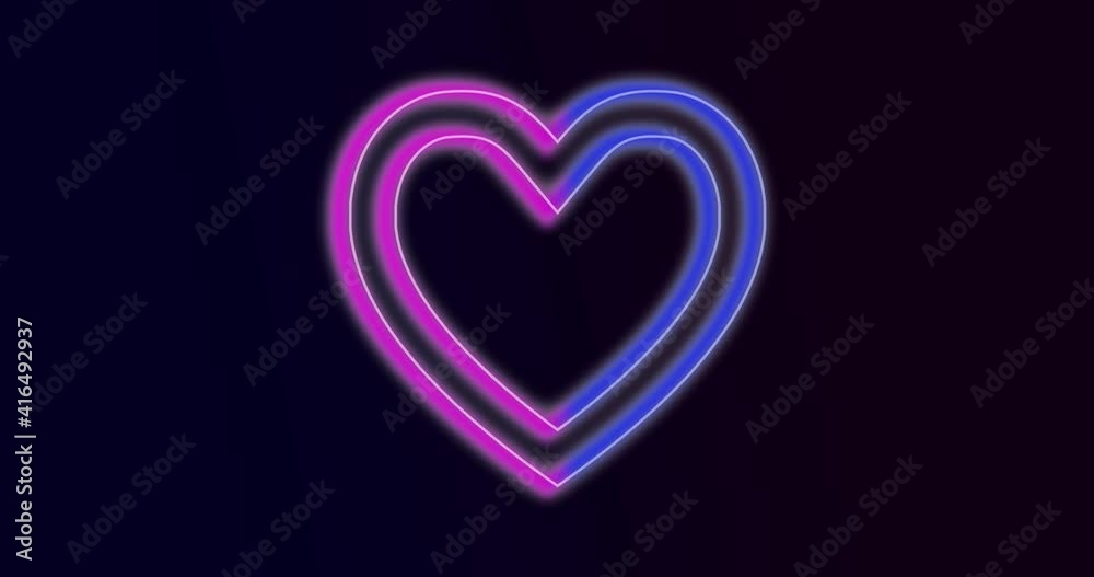 Glowing neon line heart Icon isolated on dark background. Love symbol. 4K Video motion graphic animation Glowing neon line heart Icon isolated on dark background. Love symbol. 4K Video motion graphic animation