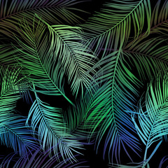 Acrylglasbilder Muster nach Farbe Elegante Palmblätter im Dschungelstil  © Natalia @themishaart