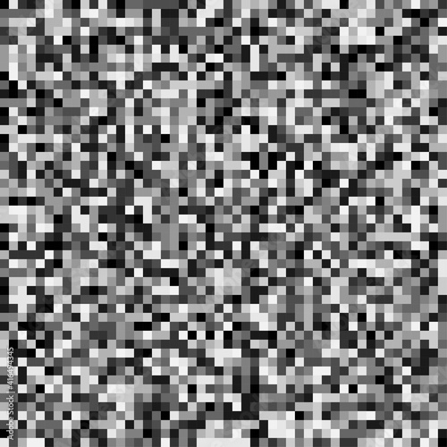 Fototapeta Naklejka Na Ścianę i Meble -  Random black and white abstract pixel art, simple vector illustration