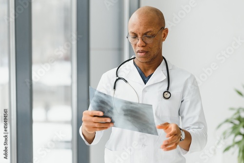 young male african doctor in hospital