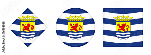 zeeland flag icon set isolated on white background photo
