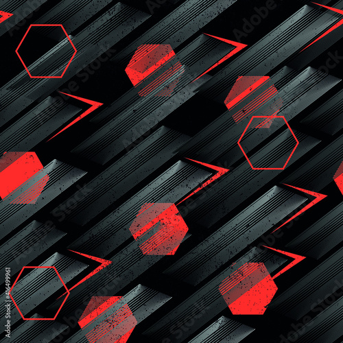 Seamless abstract sport pattern . Grunge background for textile, sport wear, graphic tees and more. 
