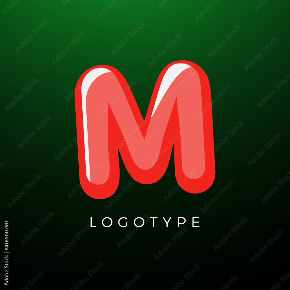 3D playful Letter M, Kids and joy style symbol for school, preschool ...