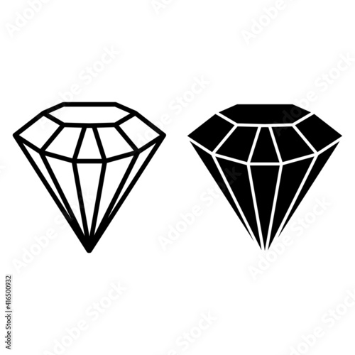 Diamond icons vector set. gemstone illustration sign collection. jewel symbol.