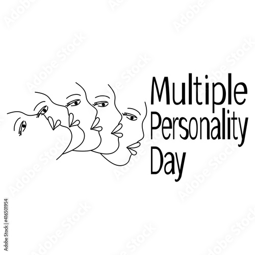 Multiple Personality Day, Profile contour of a human face in plural