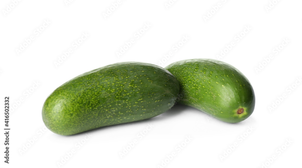 Fresh whole seedless avocados isolated on white Fresh whole seedless avocados isolated on white