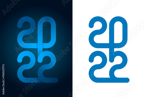 The artistic sign of 2022. Vector Illustration