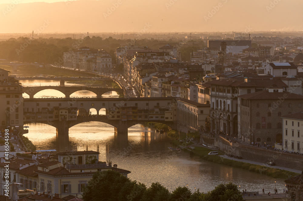 A view on Florence during sunset