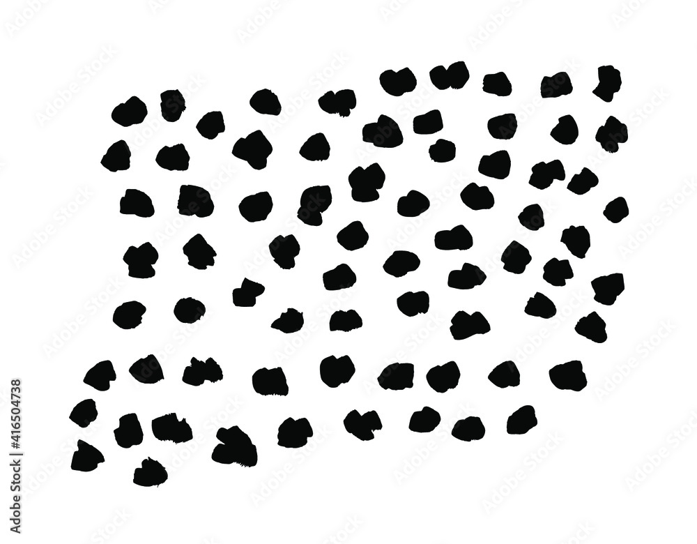 Paint drawing seamless patternof black dots on white background. Hand drawn abstract illustration grunge elements. Vector abstract objects for design Paint drawing seamless patternof black dots on white background. Hand drawn abstract illustration grunge elements. Vector abstract objects for design
