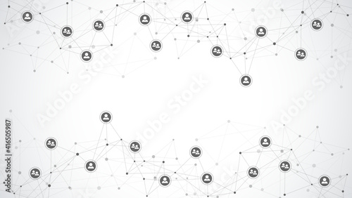 Connecting people and communication concept, social network. Vector illustration
