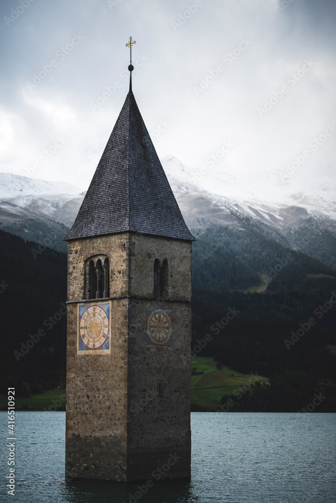Campanile di Resia Alto Adige Montagna Chiesa