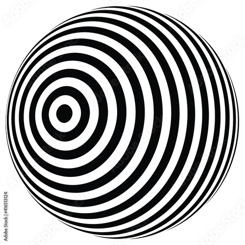 Op art, Optical Art, Abstract vector black and white background . ball 3d design, with organic effect.